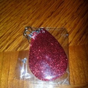 Beautiful new red glitter earrings